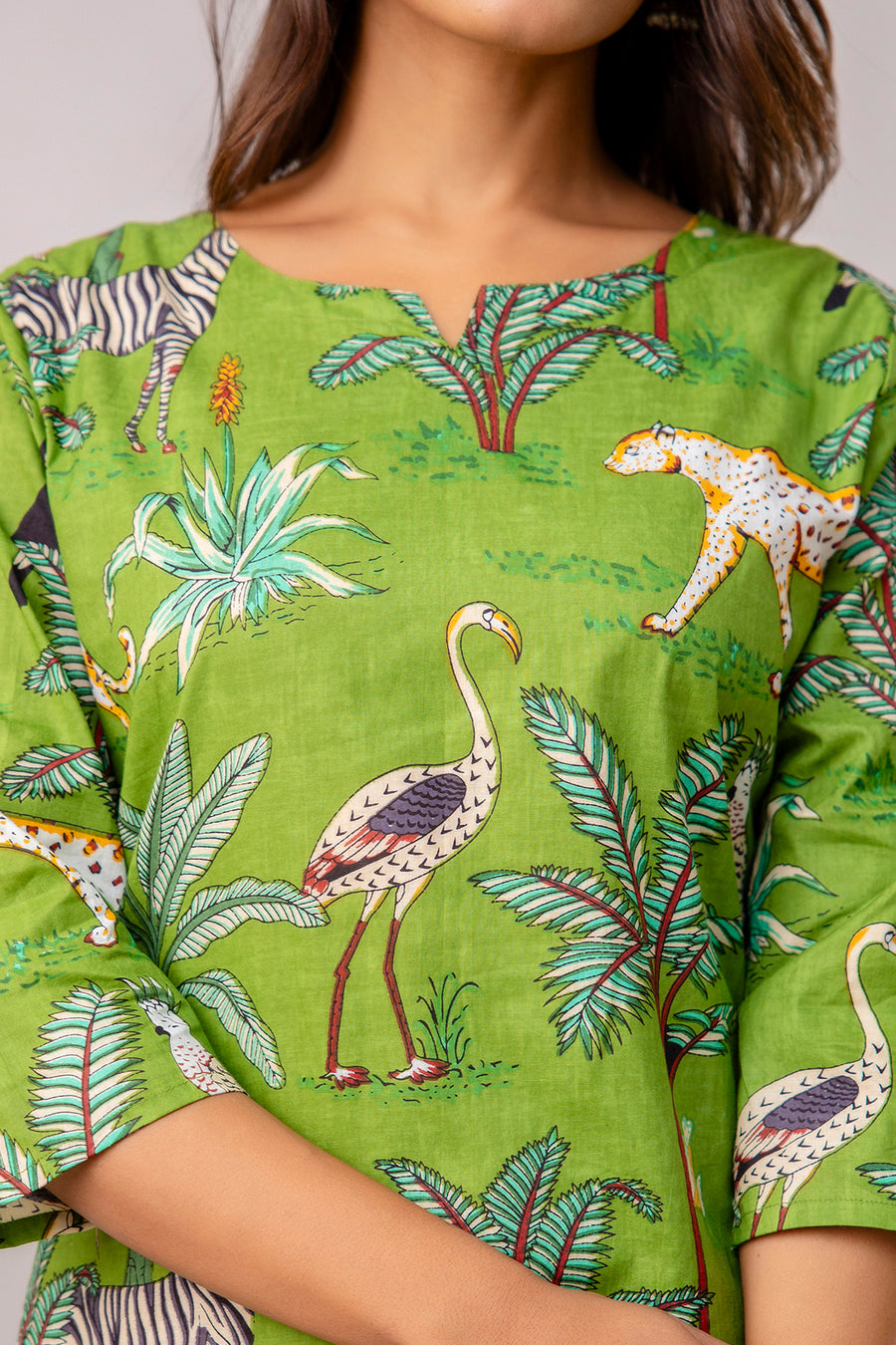 Light Green Cotton Botanical Co-ord Set — image 6