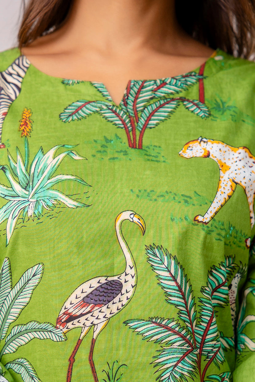 Light Green Cotton Botanical Co-ord Set — image 7