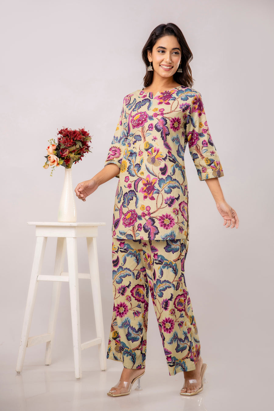 Light Green Cotton Floral Co-ord Set — image 5