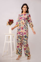 Light Green Cotton Floral Co-ord Set - Me&My