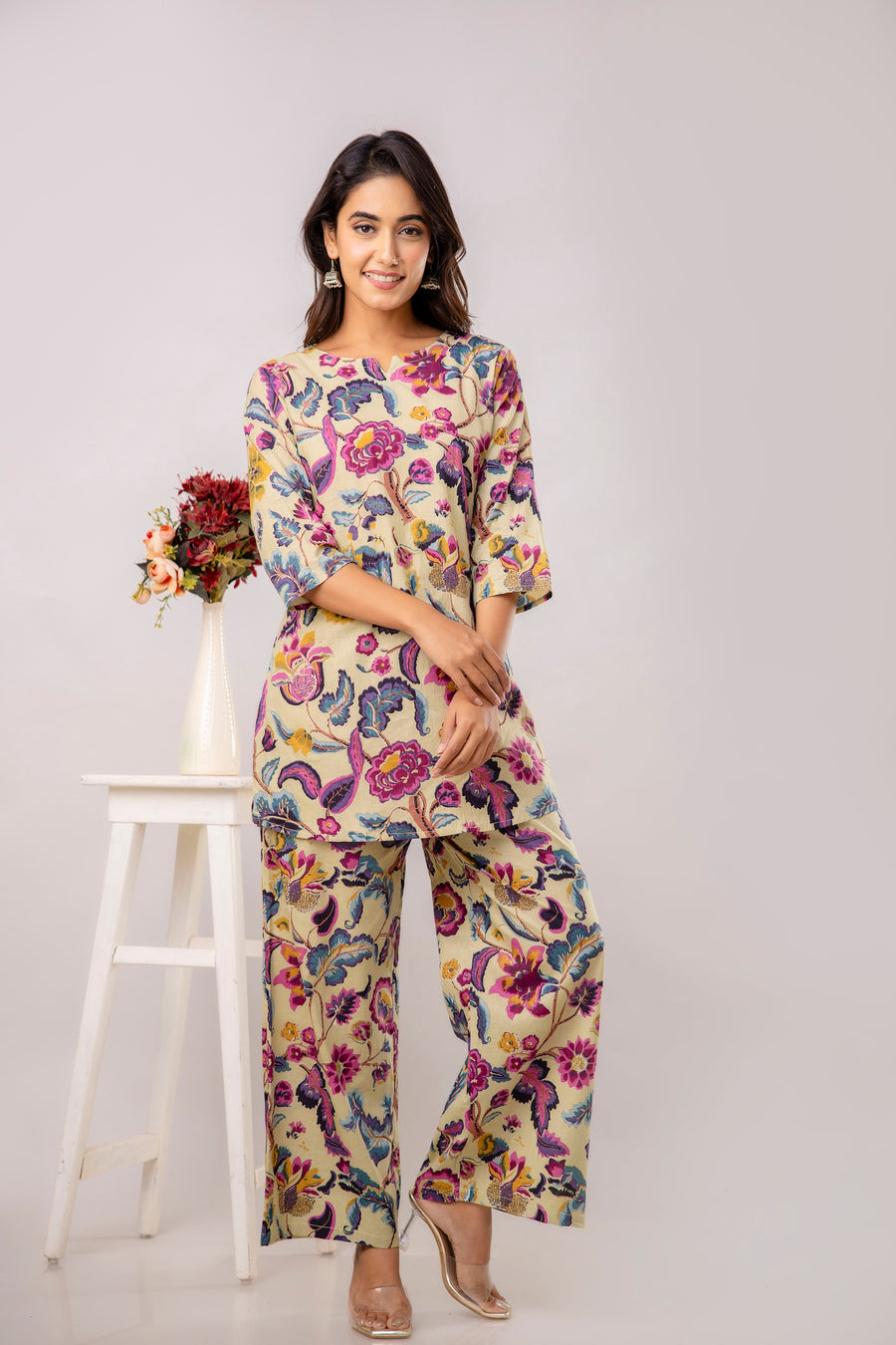 Light Green Cotton Floral Co-ord Set — image 6