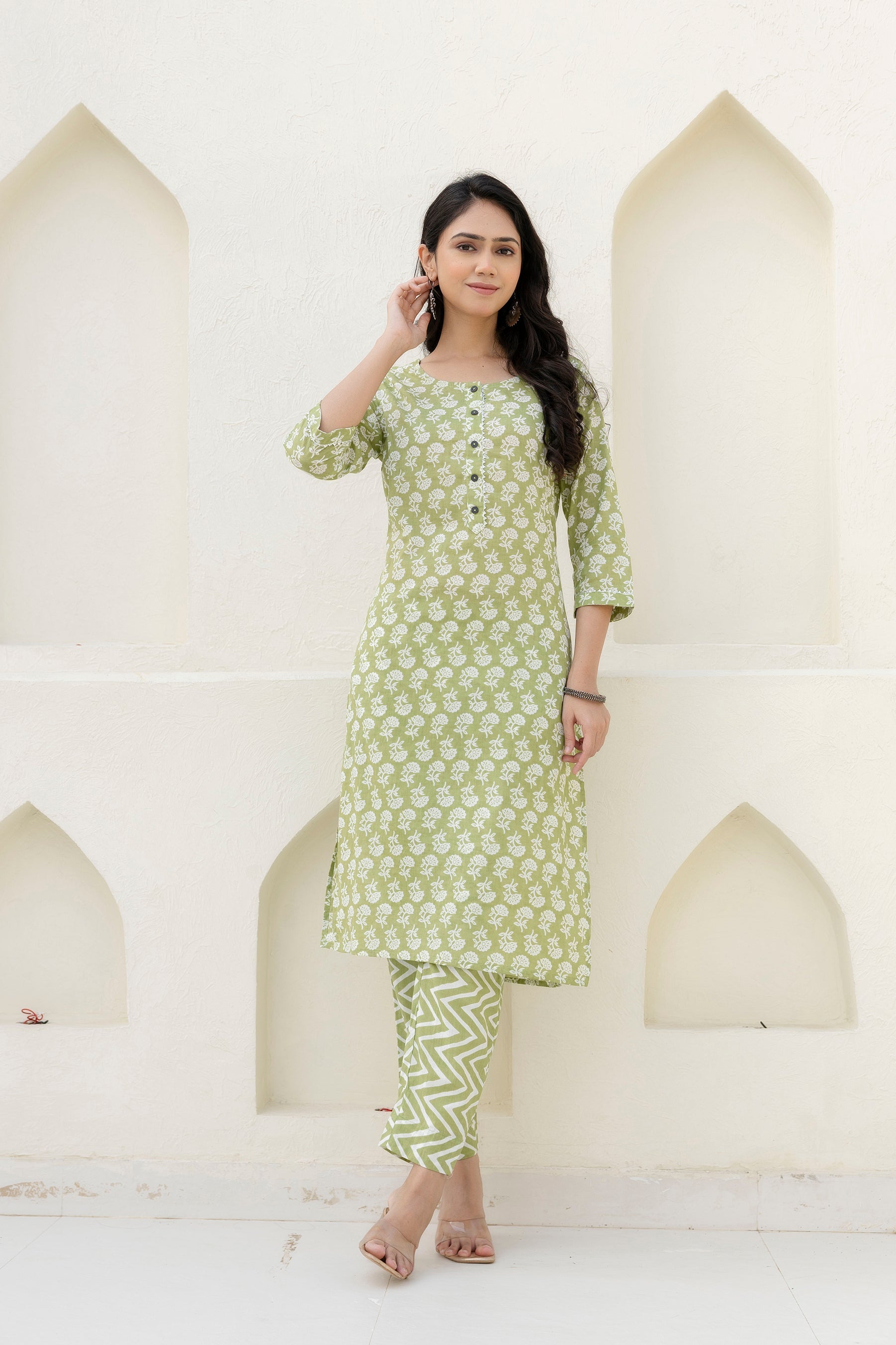 Basil Floral Cotton Dupatta Set from Me&My