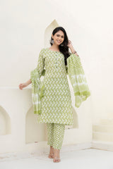 Basil Floral Cotton Dupatta Set from Me&My