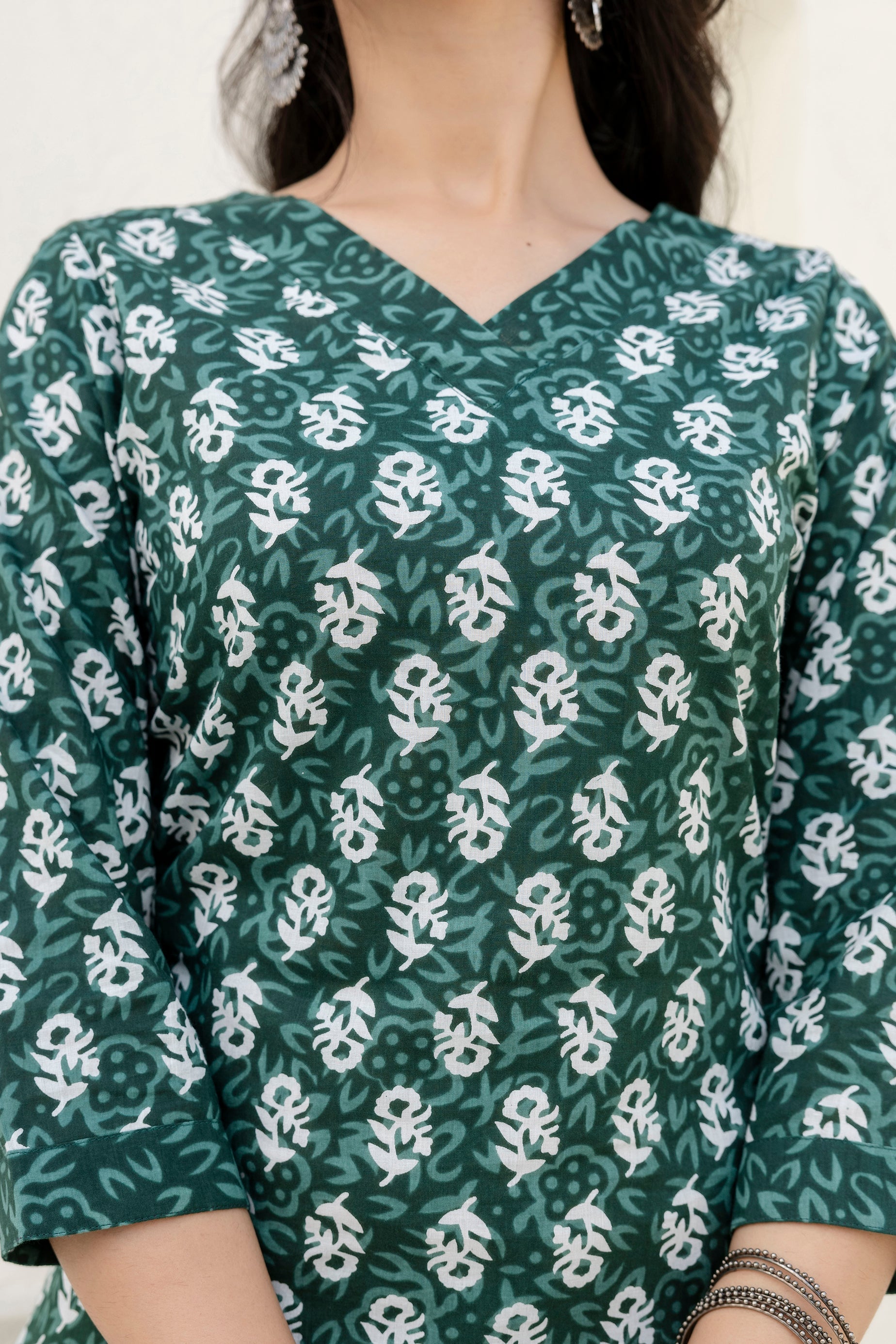 Green Cotton Dupatta Set from Me&My