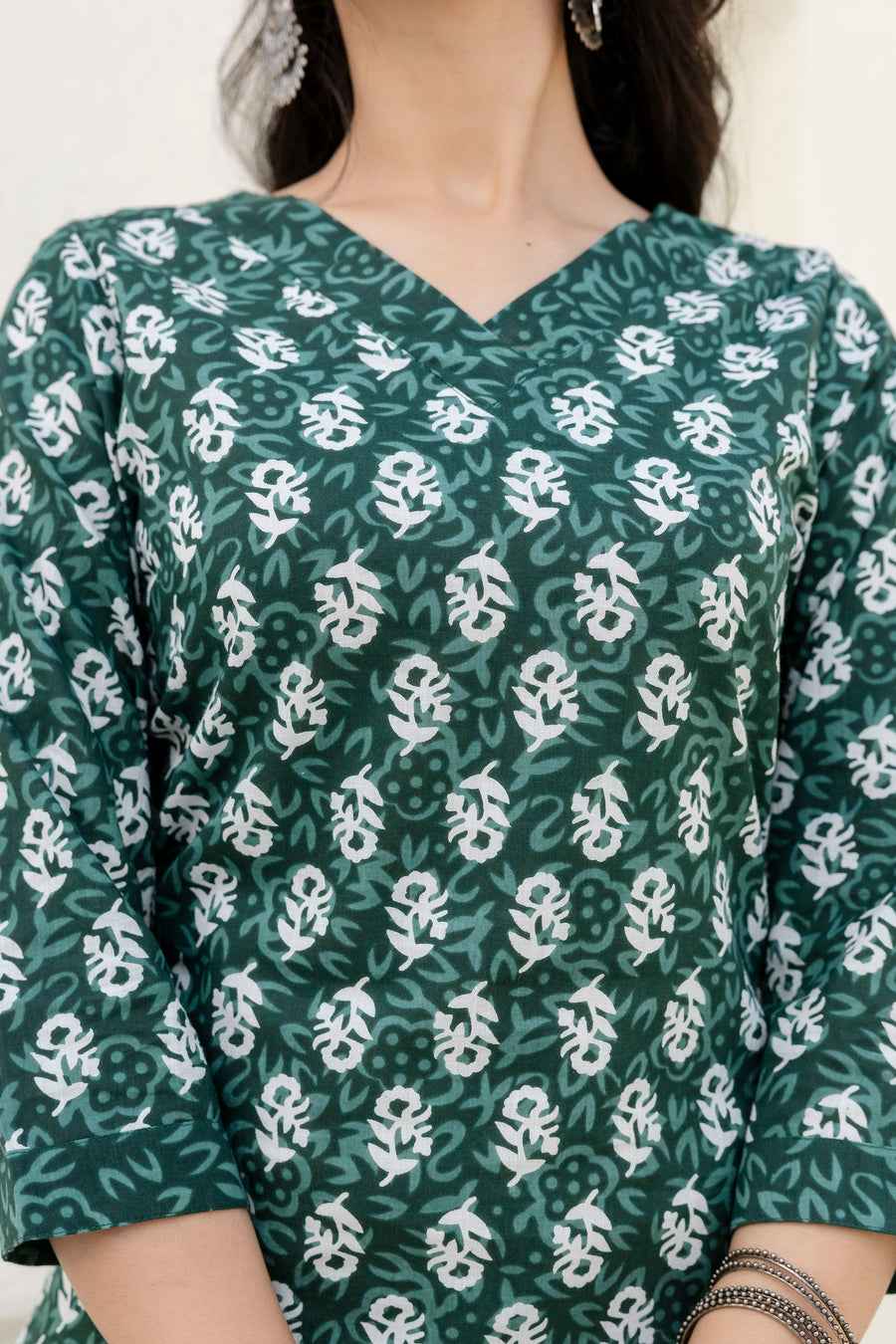 Green Cotton Dupatta Set — image 7
