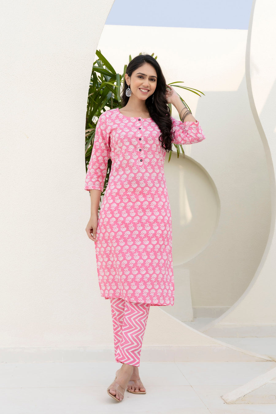 Rose Floral Cotton Dupatta Set — image 6