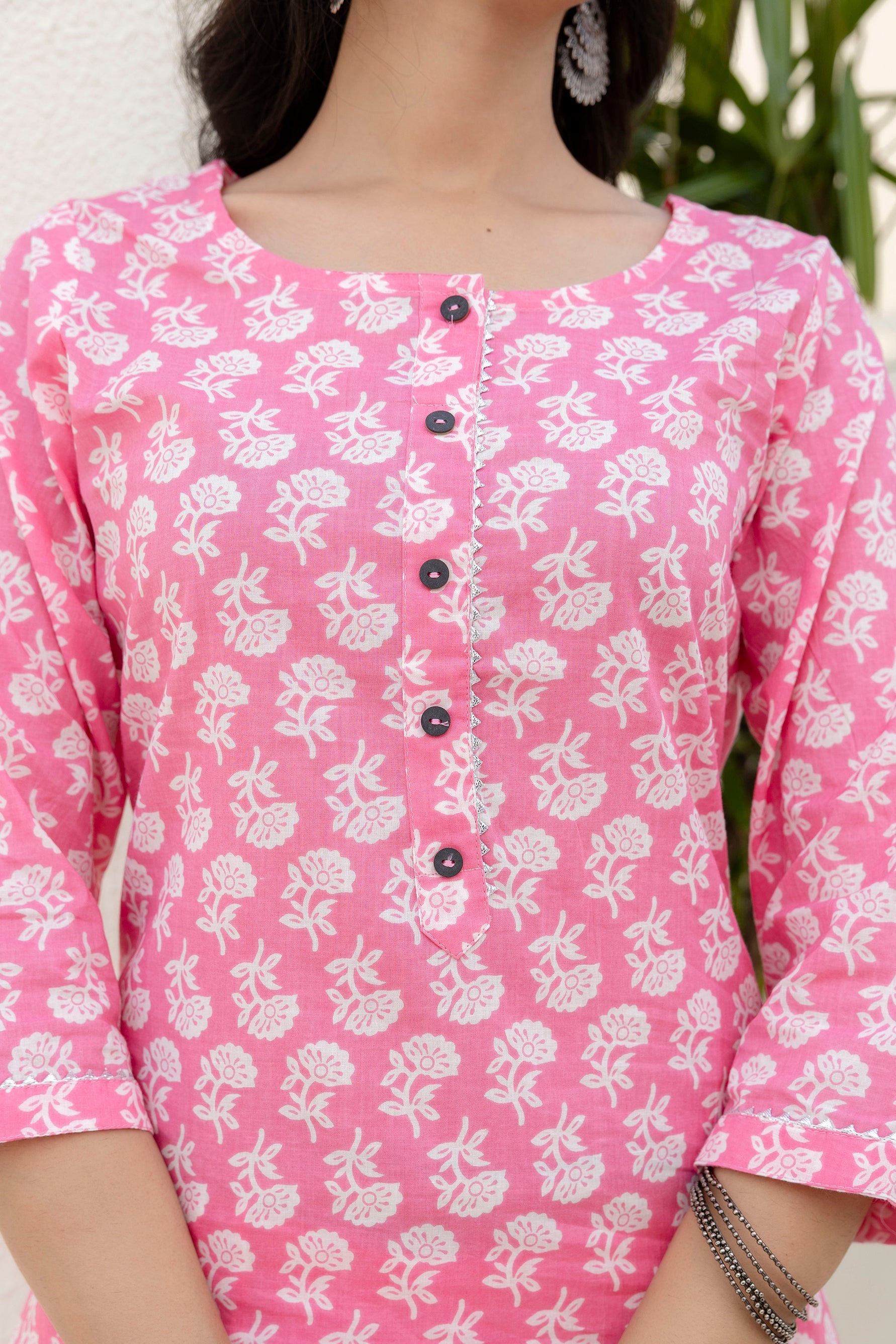 Rose Floral Cotton Dupatta Set - Me&My