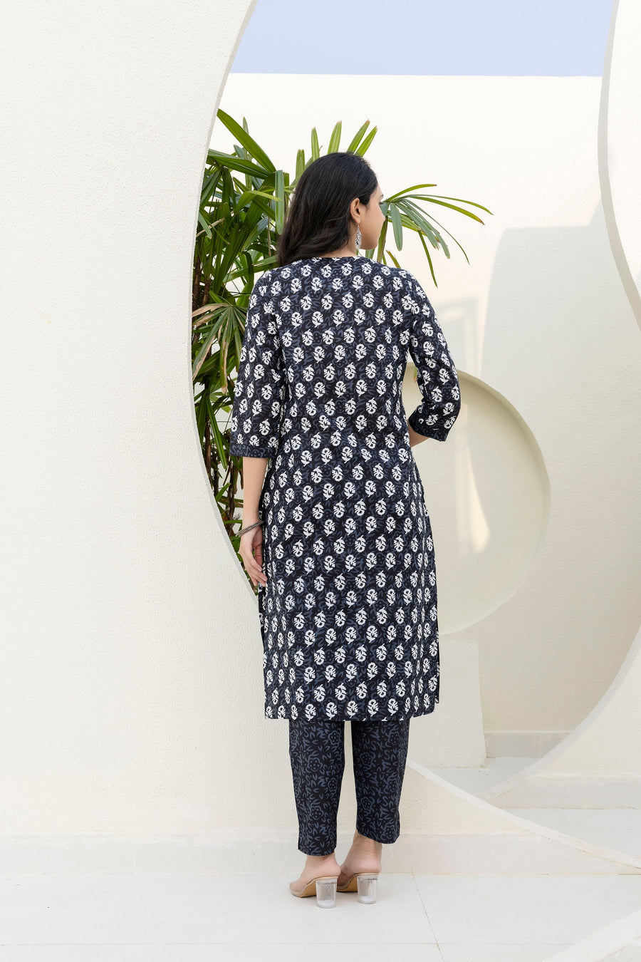 Charcoal Ease Cotton Dupatta Set — image 2