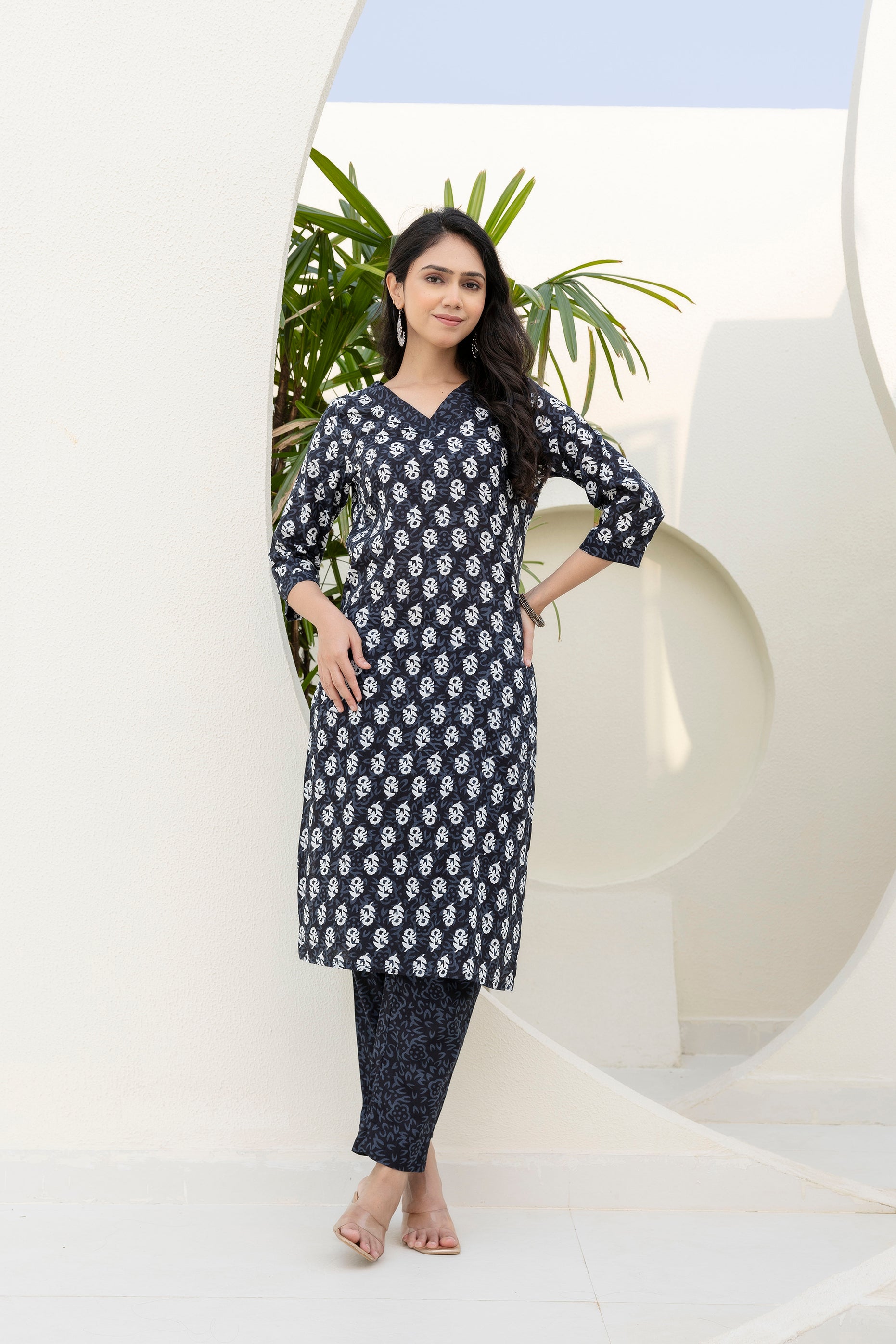 Charcoal Ease Cotton Dupatta Set from Me&My