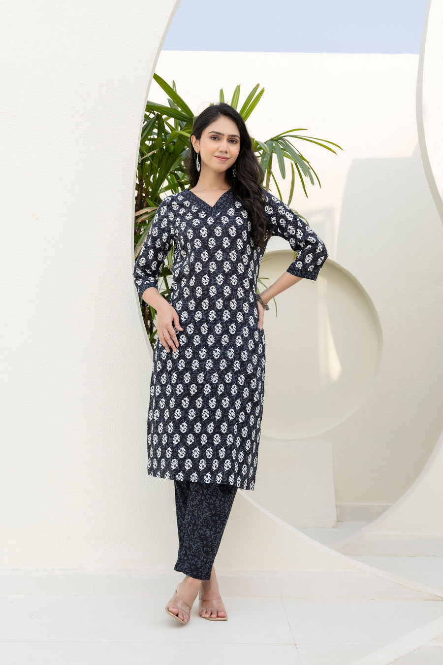 Charcoal Ease Cotton Dupatta Set — image 7