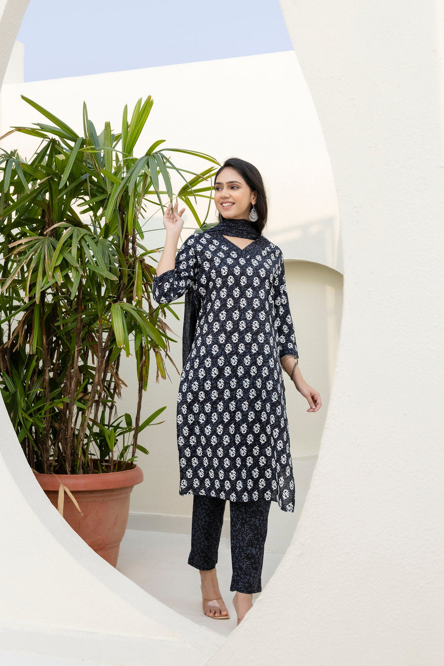 Charcoal Ease Cotton Dupatta Set — image 10