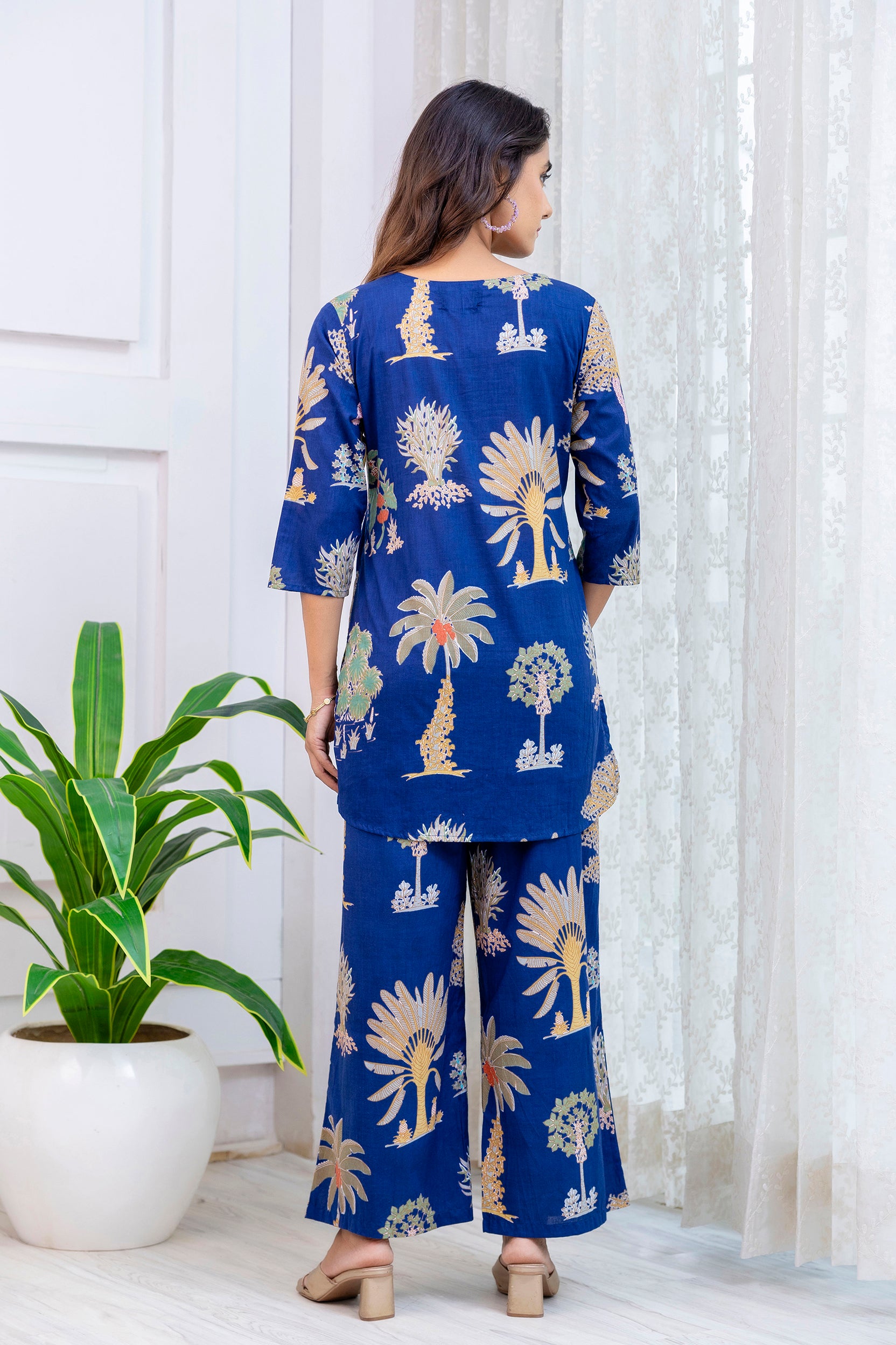 Blue Cotton Botanical Co-ord Set