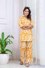 Yellow Cotton Geometric Co-ord Set - Me&My