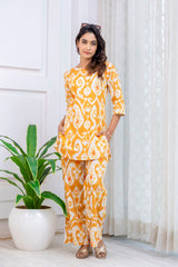 Yellow Cotton Geometric Co-ord Set - Me&My