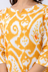 Yellow Cotton Geometric Co-ord Set - Me&My