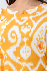 Yellow Cotton Geometric Co-ord Set - Me&My