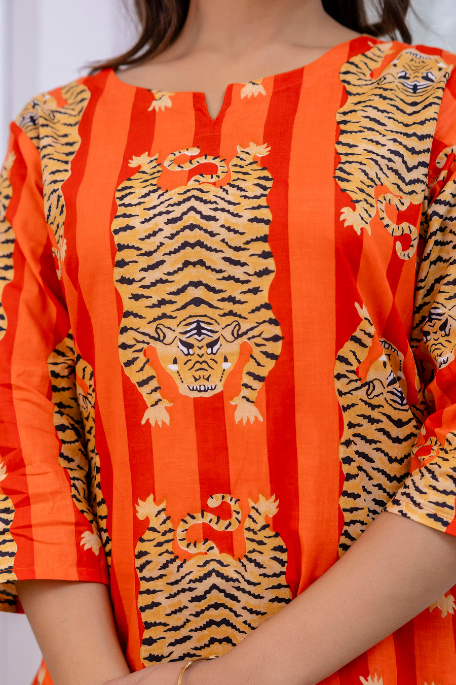 Orange Cotton Animal Print Co-ord Set — image 5