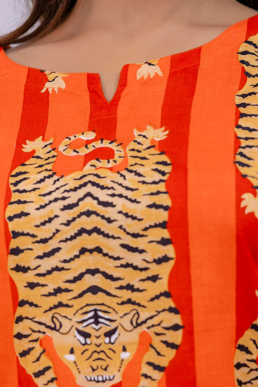 Orange Cotton Animal Print Co-ord Set — image 4