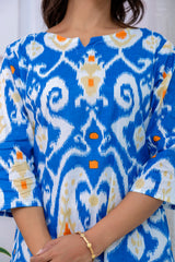 Blue Cotton Abstract Co-ord Set - Me&My