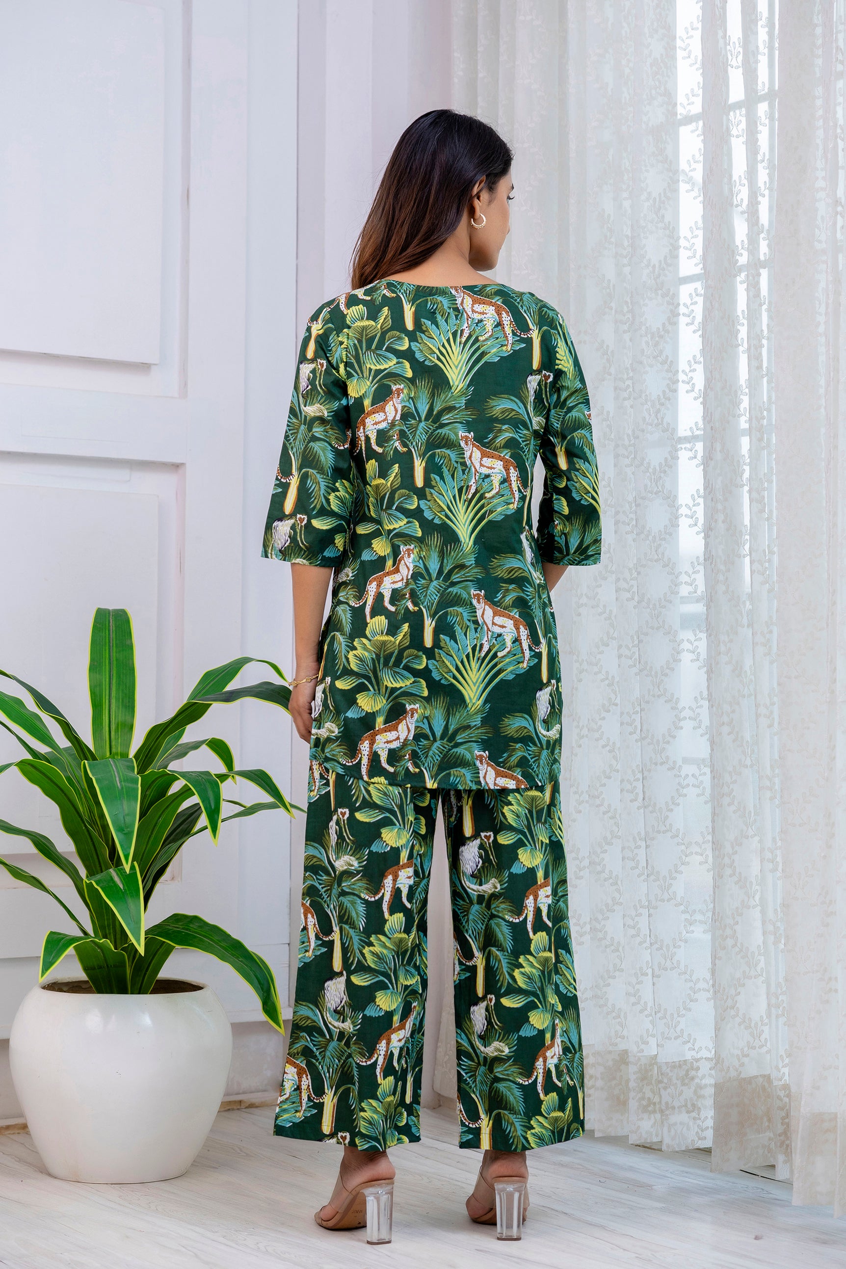 Green Cotton Botanical Co-ord Set