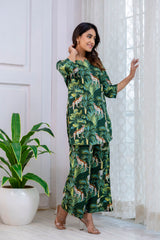 Green Cotton Botanical Co-ord Set