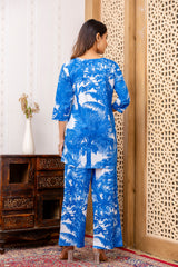 Blue Cotton Botanical Co-ord Set