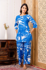 Blue Cotton Botanical Co-ord Set - Me&My