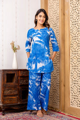 Blue Cotton Botanical Co-ord Set - Me&My