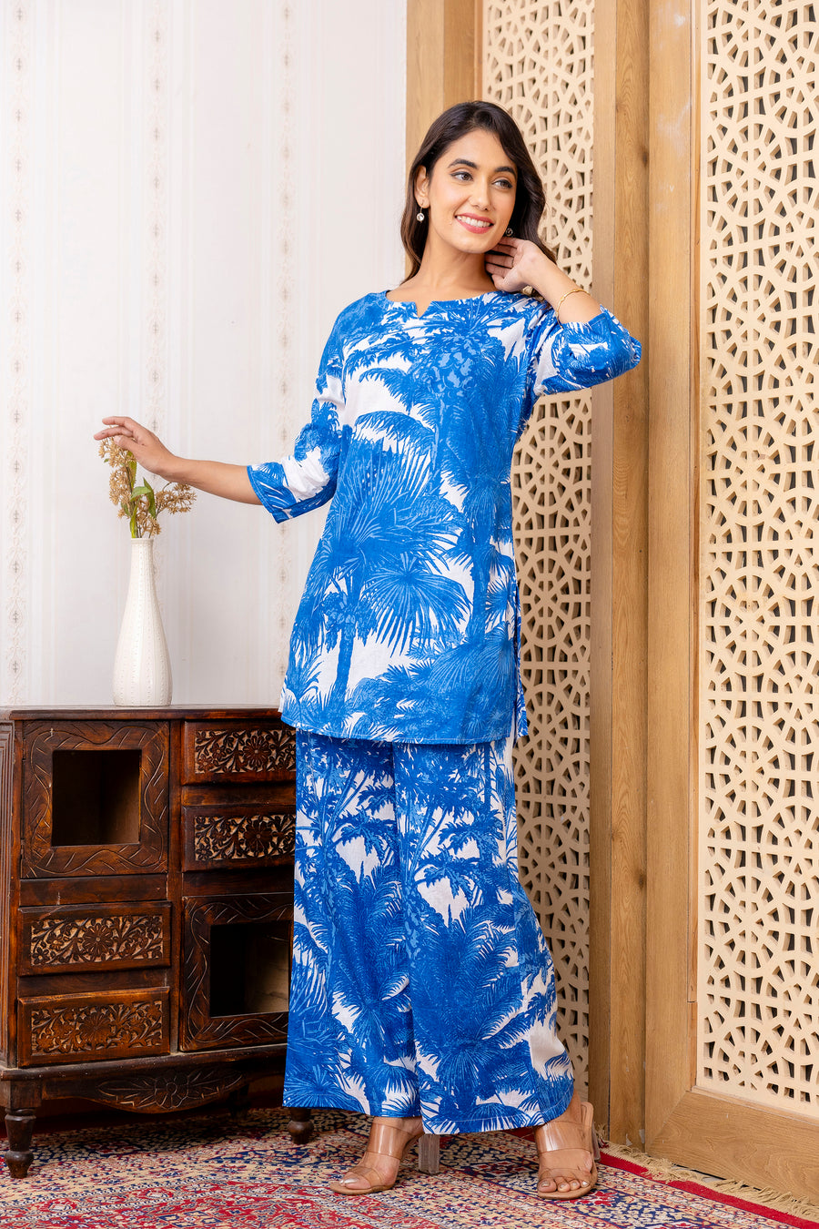 Blue Cotton Botanical Co-ord Set — image 2