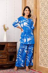Blue Cotton Botanical Co-ord Set - Me&My