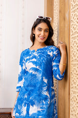 Blue Cotton Botanical Co-ord Set - Me&My