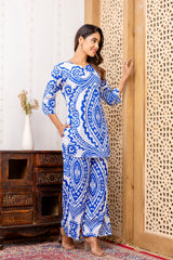 Blue Cotton Abstract Co-ord Set - Me&My