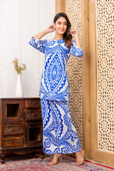 Blue Cotton Abstract Co-ord Set - Me&My