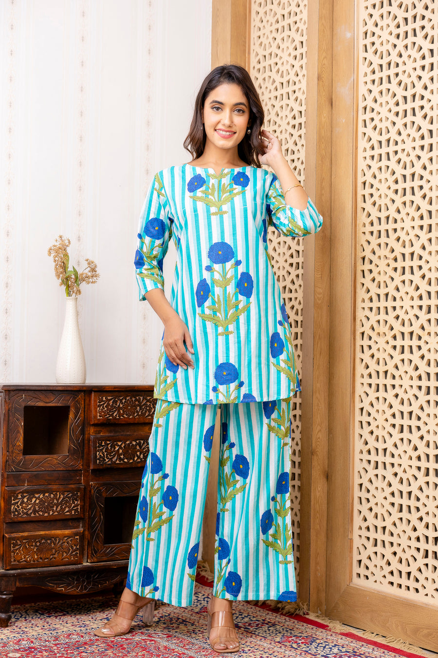 Blue Cotton Floral Co-ord Set — image 10