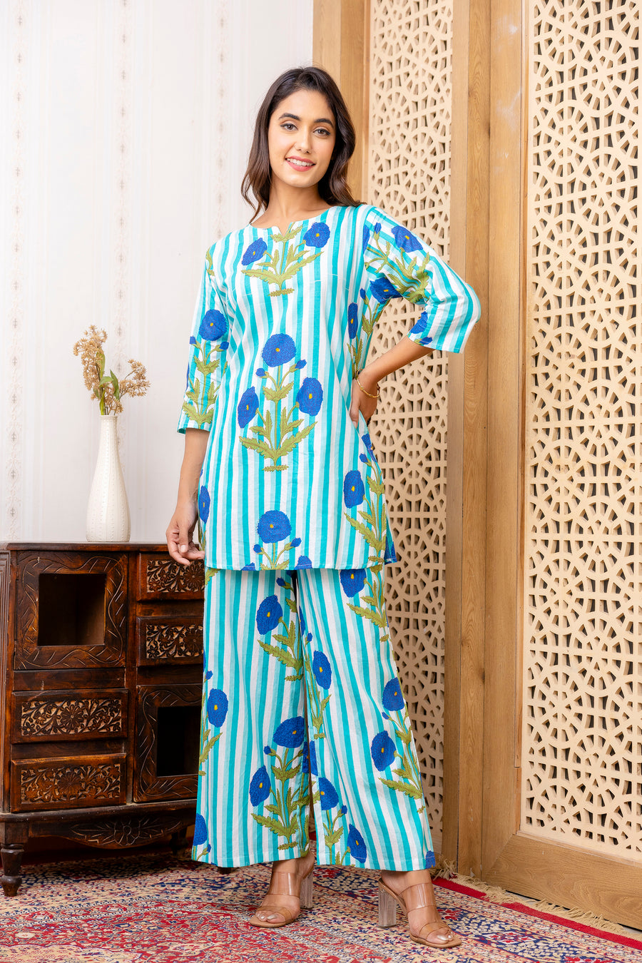 Blue Cotton Floral Co-ord Set — image 11