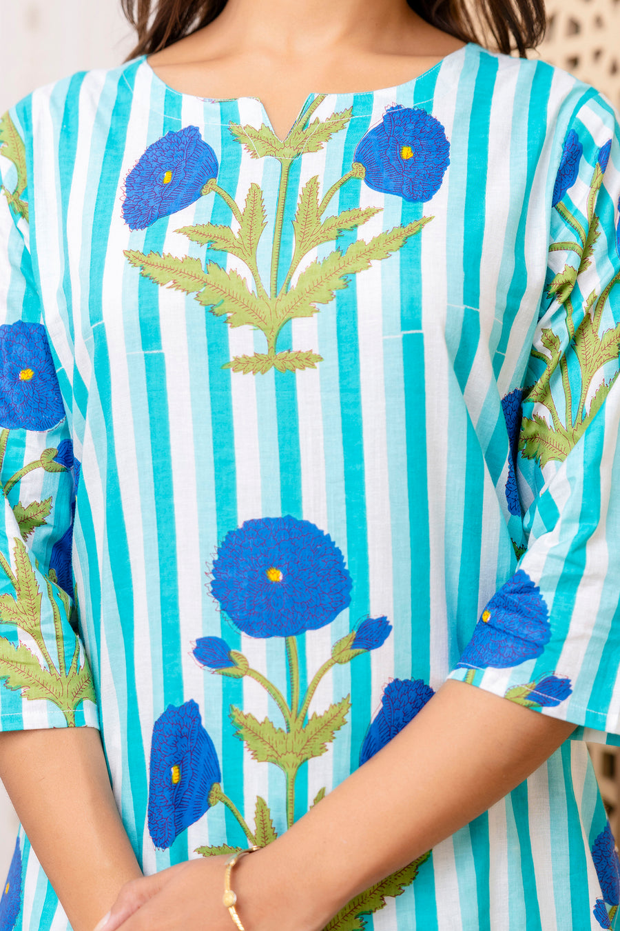 Blue Cotton Floral Co-ord Set — image 6