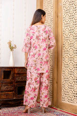 Pink Cotton Floral Co-ord Set