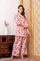 Pink Cotton Floral Co-ord Set - Me&My