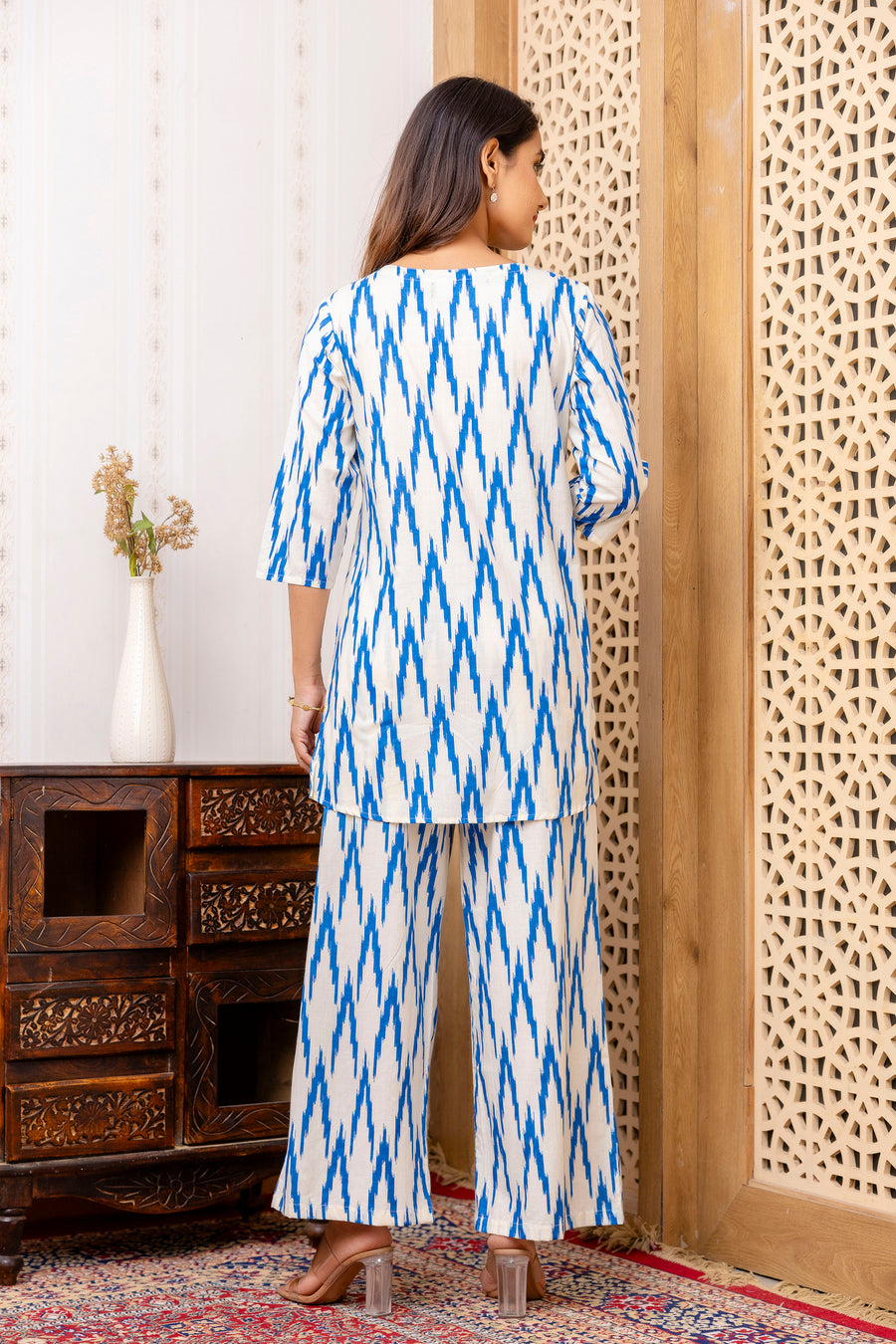 Blue Cotton Geometric Co-ord Set — image 4