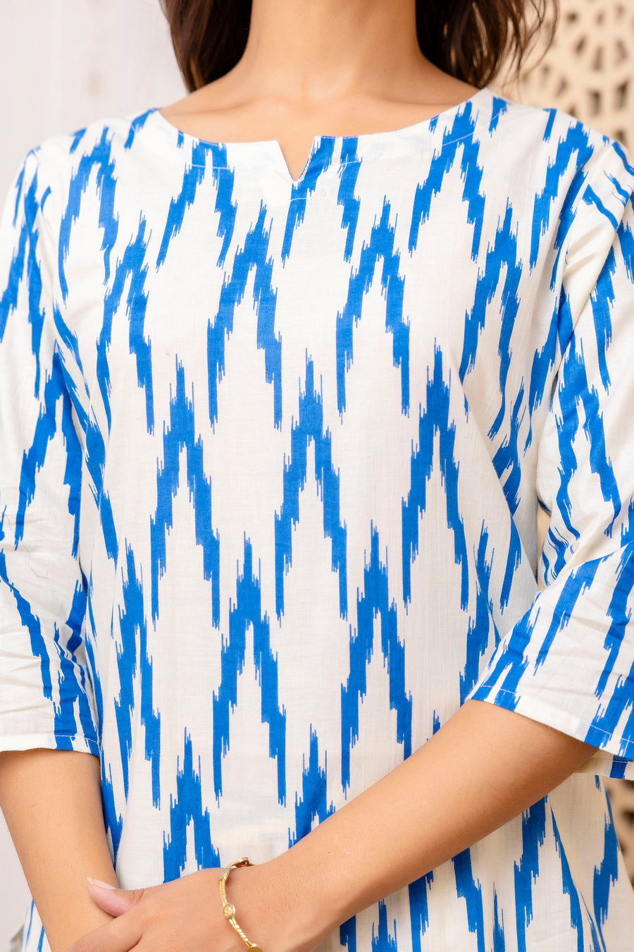 Blue Cotton Geometric Co-ord Set — image 8