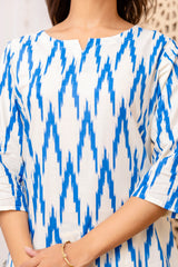 Blue Cotton Geometric Co-ord Set - Me&My