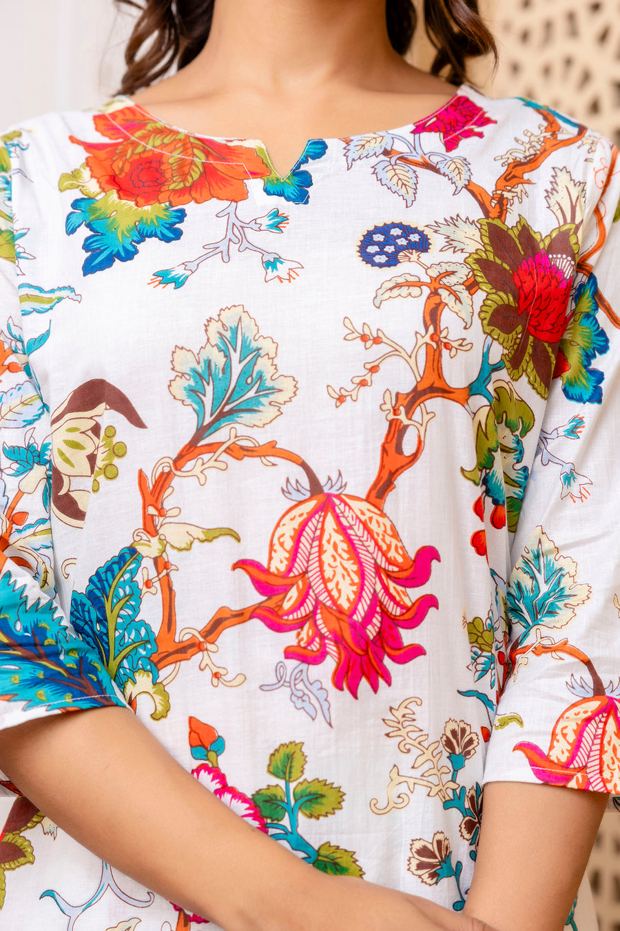 White Cotton Floral Co-ord Set — image 9