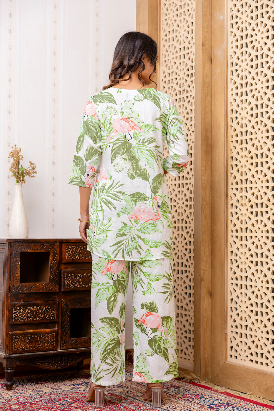 White Cotton Botanical Co-ord Set — image 3