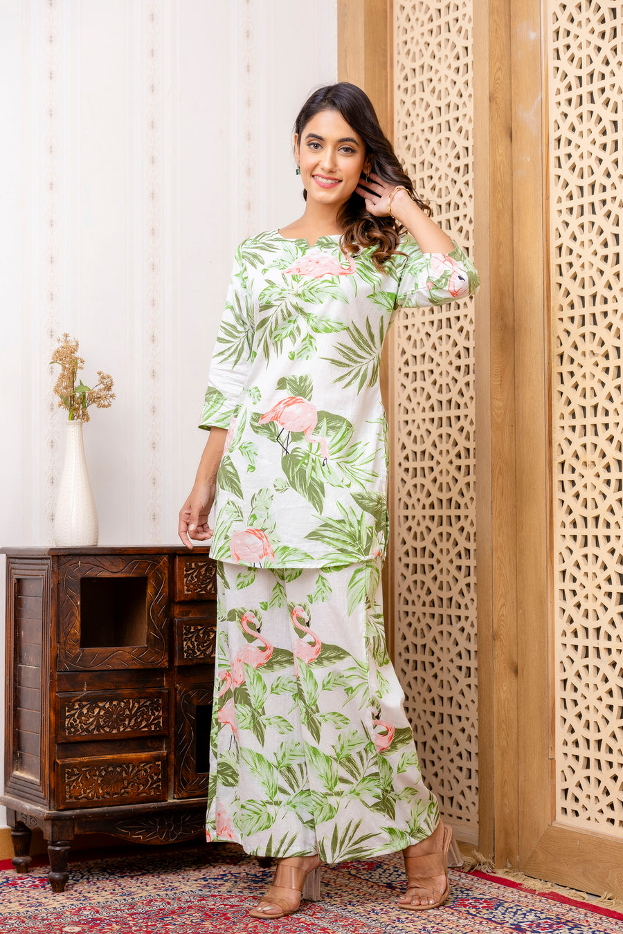 White Cotton Botanical Co-ord Set — image 6