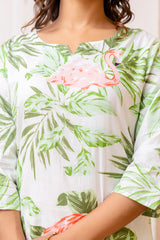 White Cotton Botanical Co-ord Set - Me&My