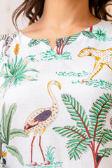 White Cotton Botanical Co-ord Set - Me&My