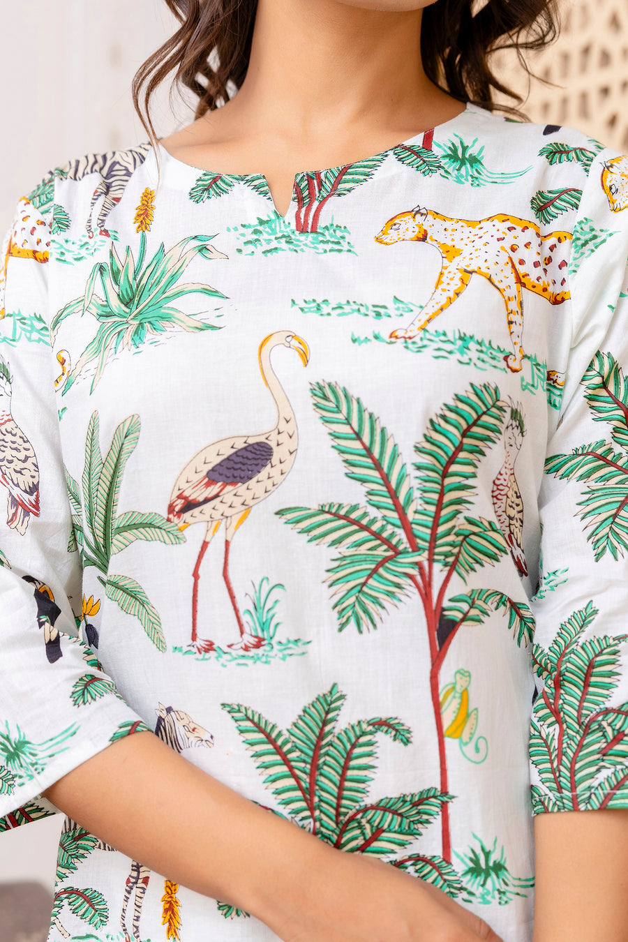 White Cotton Botanical Co-ord Set — image 9