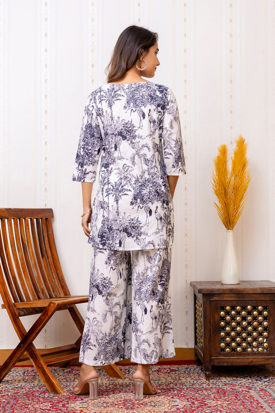 White Cotton Floral Co-ord Set — image 4