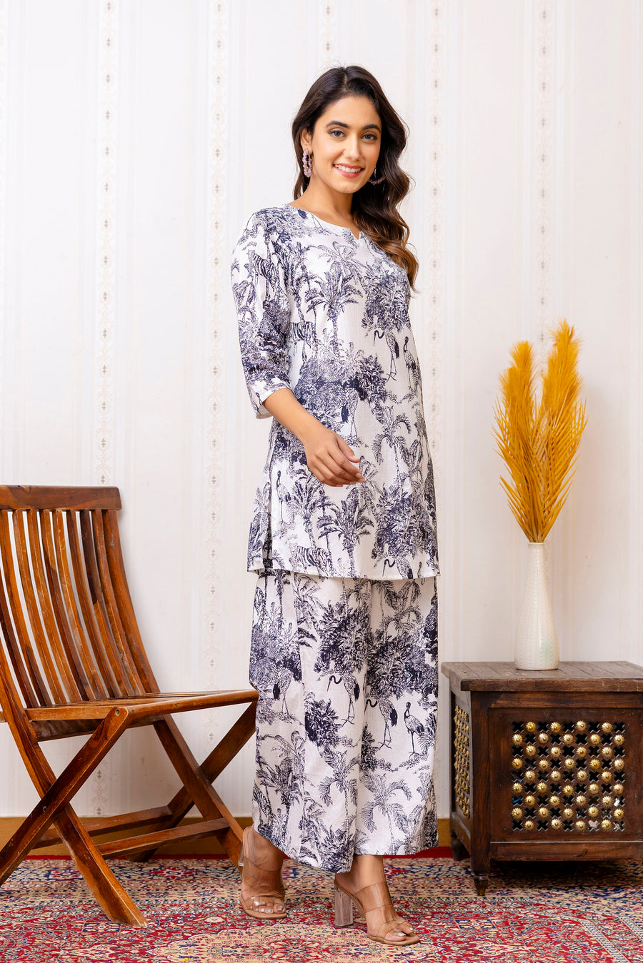 White Cotton Floral Co-ord Set — image 5