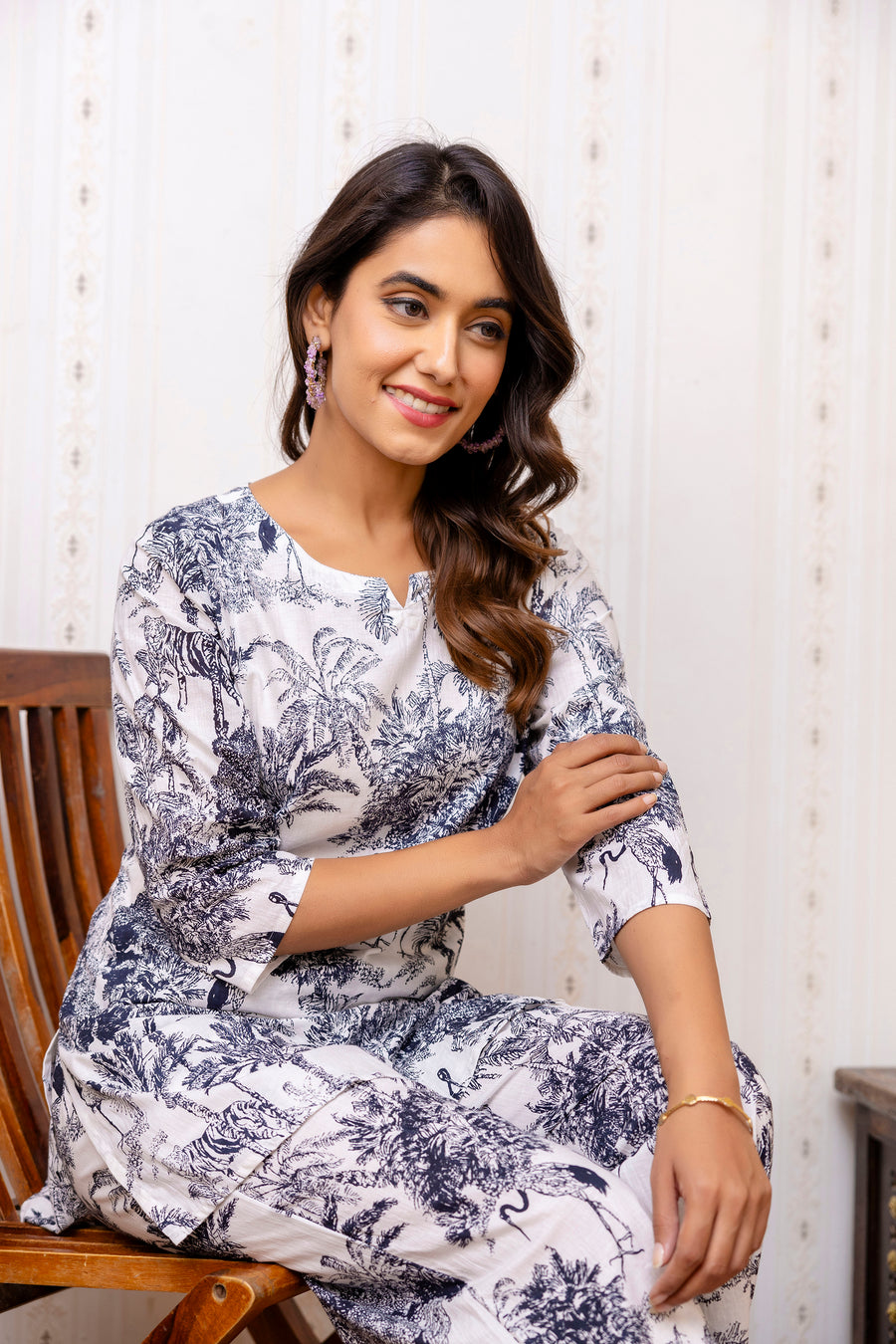 White Cotton Floral Co-ord Set — image 7